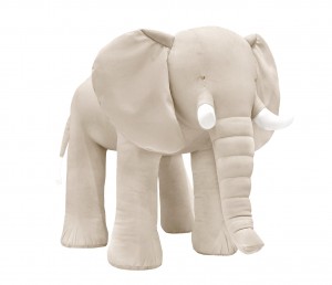 Słoń dekoracyjny aksamitny beżowy