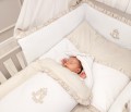 Cot bed bumper- Classic Almond