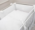 Cot bed bumper - quilted white