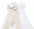 White standing canopy with beige bow