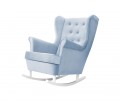 Rocking armchair - velvet blue