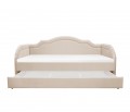 Manhattan velvet beige bed with a mattress