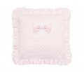 Quilted Royal Baby Poudre pillow with bow