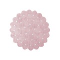 Pink cookie rug with white and beige dots