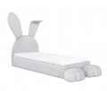 Bunny Bed velvet grey with a mattress  