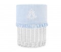 White round basket – big – Royal Baby Blue with mini white square