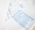 Newborn bedding with filling- Royal Baby Blue with mini white squares