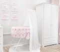 Upholstered cradle with bow - velvet pink