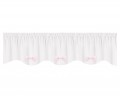 Valance with waves and pink bows wrinkled on the tape