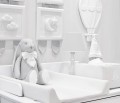 Quilted white care basket