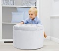 Quilted grey pouf DISPLAY