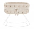 Upholstered cradle with bow - velvet beige 