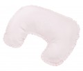 Feeding pillow - pink with white flounce