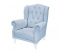 Mini quilted armchair-  blue velvet 