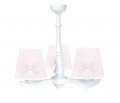 Lustre à trois bras rose poudré avec nœuds