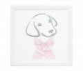 Mrs. Labrador picture with pink bow - XL