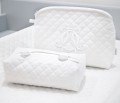 Quilted white beauty case