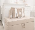 Coffre en velours beige