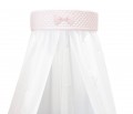 White wall canopy - pink panel with bow