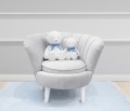 Beverly mini armchair- grey velvet 