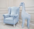 Feeding  armchair- blue velvet