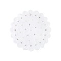White cookie rug with beige and grey dots