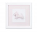 Pink picture with dog