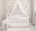 Cot bed bumper - quilted pink