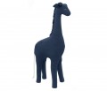 Girafe décorative en lin bleu marine