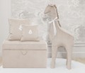 Quilted trunk- beige velvet 