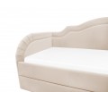 Manhattan velvet beige bed with a mattress