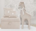 Quilted trunk- beige velvet 