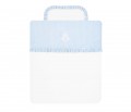 Newborn bedding with filling- Royal Baby Blue with mini white squares