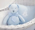 Ours décoratif Royal Baby Blue en mini carrés blancs