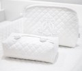 Quilted white beauty case