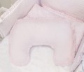 Feeding pillow - pink with white flounce