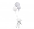 Boo Teddy Bear with grey balloons 