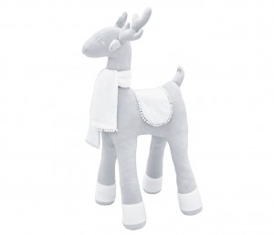 Renifer dekoracyjny aksamitny szary 