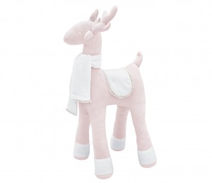 Renifer dekoracyjny aksamitny  pudrowy 