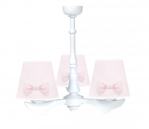 Three - armed chandelier with bows - pink