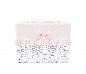 White wicker basket – medium – pink