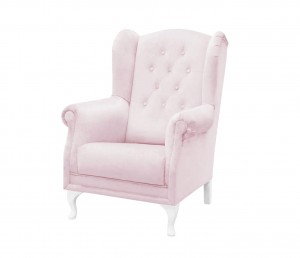 Feeding quilted armchair- pink velvet
