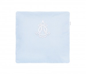 Poduszka Cheverny błękitna z emblematem