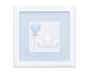 Blue picture with cloud and balloon
