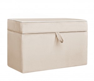 Quilted trunk- beige velvet 