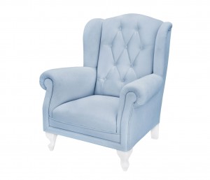 Mini quilted armchair-  blue velvet 