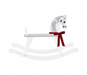 Rocking horse with red bow 