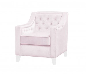 Classic armchair- pink velvet 