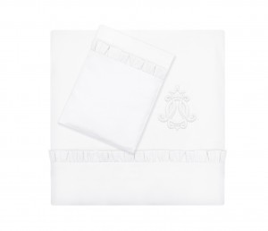 Baby bedding with flounce – Pure White