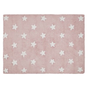 Pink rug with white stars